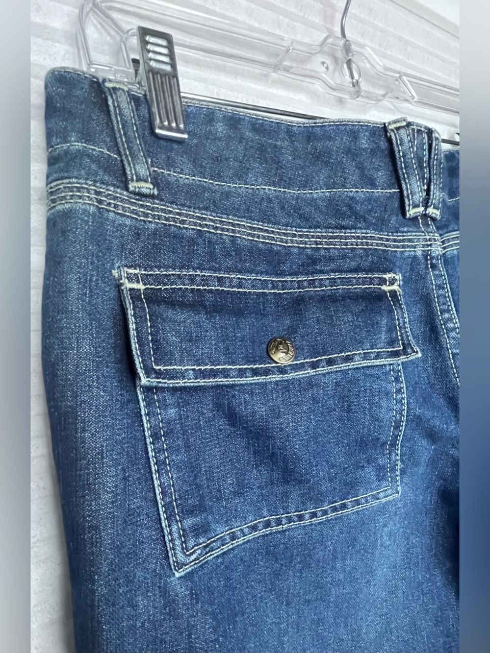 Volcom Stone blue Denim Jeans Relaxed Straight Leg Junior Size 9 Y2K Skater NEW - Picture 5 of 10